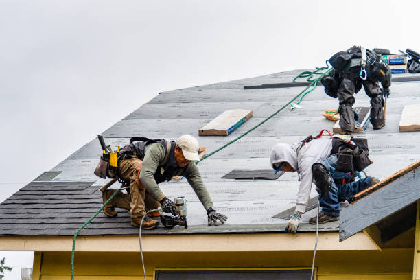 Professional Gutter Installation technician working in Cyril, OK